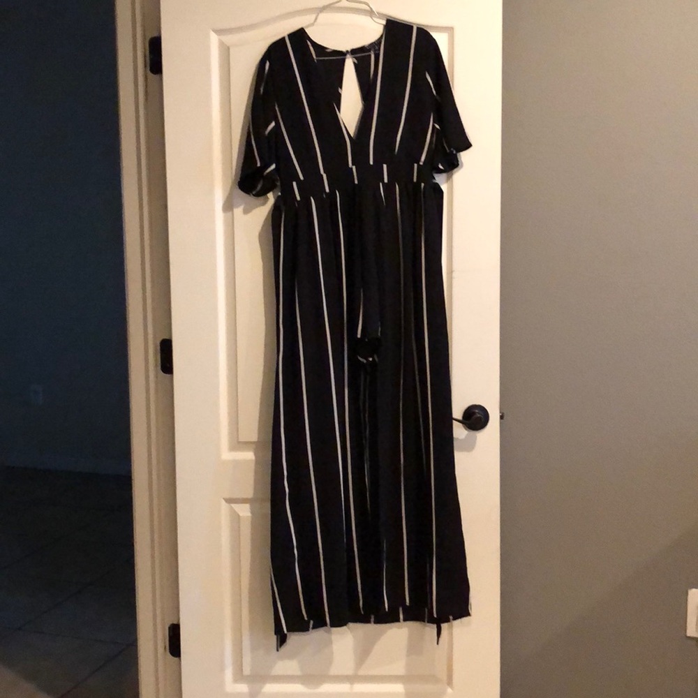 Striped high low dress